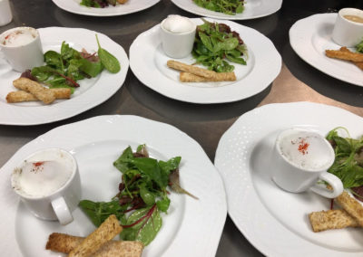 Business dinner veggie starter